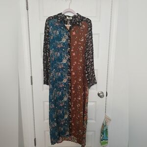 NATURAL LIFE Multicolor Floral Long Sleeve Dress